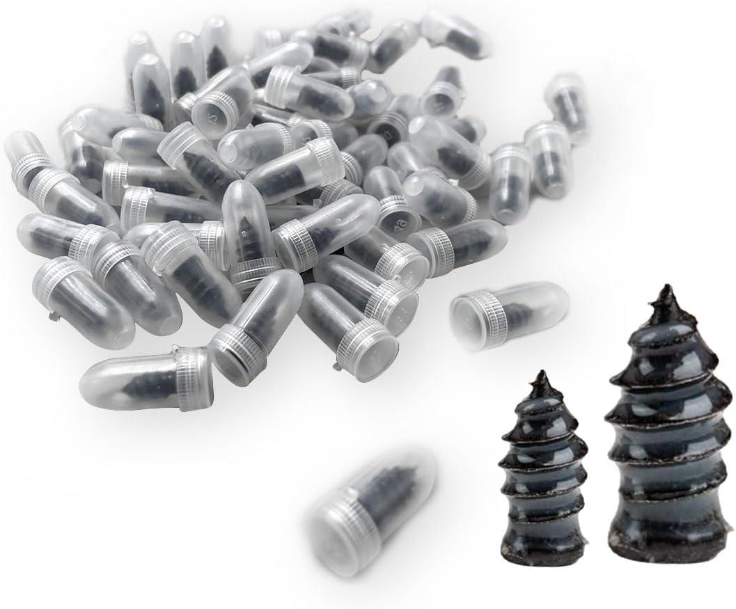 2 x 60PCS Tire Repair Nails, Car Vacuum Tire Repair Rubber Nail Kit, Self-Service Rubber Screw Tire Plugs, Quick Puncture Repair Tools, Suitable for Car, Motorcycle, ATV, Truck, Tire Puncture Repair