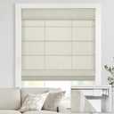 no Drill Cordless Roman Shades for Windows, 47" W × 64" H - Light Filtering - Linen - Beige