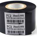 Black 2 Rolls Hot Stamp Ribbon FC2 35mm x 100m Thermal Transfer Ribbon for Coder Printer Machine
