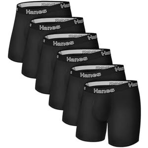 Hanes Men's Underwear, Stretch Cotton Boxer Briefs for Men, Moisture-wicking, Multi-Pack Large