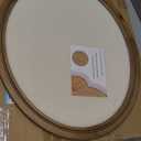 SOFE Oval Framed Linen Bulletin Board, Unique Fabric Pin Boards for Walls, 21 x 17 Inches Hanging Vision Board, Message Display Notice Memory Board for Office Home and School with Pins (Smaller Oval/Brown)