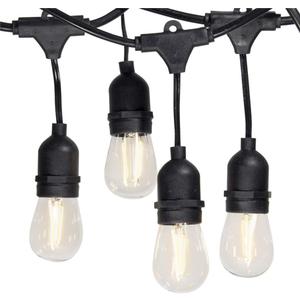 FRIDEKO HOME Waterproof Outdoor String Lights - 12Ft Commercial Grade Patio Lights Heavy Duty Light String Hanging Light Fixture with 11W S14 Bulbs for Deckyard Garden Porch Party Decor