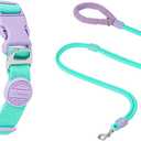 TOUCHDOG Gentle Dog Collar for Small Dogs & Puppies 5-40lbs - Adjustable Lightweight Nylon, Silk-Soft Lined, Fade-Resistant, Quick-Release Buckle (S/M Size) (Without Rope Blue, Small)