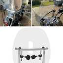 ECOTRIC 19"x17" Clear Windshield Universal Compatible with Harley Davidson Honda Magna Shadow Spirit Sabre Kawasaki Vulcan Vn Yamaha Cruiser Motorcycle Transparent Windscreen Durable