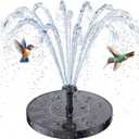 AISITIN Solar Bird Bath Fountain with 6 Nozzles, Solar Powered Floating Water Fountain Pump for Bird Bath, Pond, Pool, Garden, Fish Tank and Outdoor