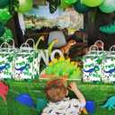 YanZonic Dinosaur 2nd Birthday Gift Bags, 16Pcs Two Rex Party Decorations, Dinosaur Birthday Decorations for 2 Year Old Boy, Green