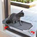 Cat Window Perch with 360 Sunbath, Hammock Bed for Indoor Cats, Grey Comfortable Seat for Sunbathing, Easy to Install on Any Window (Large)