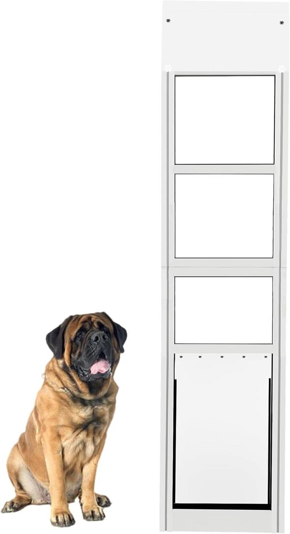 Extra Large Dog Door for Sliding Door, XLarge Dog Door for Sliding Glass Doors, Adjustable Height 81.69" to 86.61