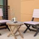Teak Wood Folding 20”-Inch Outdoor Coffee Table - Perfect for Camping & Outdoor Entertaining - Ideal for Backyard, Front Porch, Balcony (Round), Round, 20-inch diameter x 18-inch height