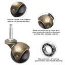 2" Ball Caster Wheels, casters Set of 4 Brass Vintage Antique Caster 5/16" x 1 1/2" (8 x 38mm) Wheels Pole with Sleeve for Furniture, Chairs, Cabinets, casters Set of 4 Heavy Duty