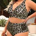 Yonique Womens Plus Size Bikini High Waisted Swimsuits Two Piece Bathing Suits Tummy Control Swimwear (XXXL)