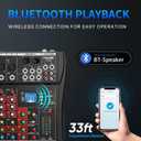 FULUODE Audio Mixer 8 Channel, CT-80S Professional Sound System Mixer Board DJ Mixing Console with Reverb MP3 Player Bluetooth 48V Phantom Power Supply USB Recording for Studio Karaoke Live Music