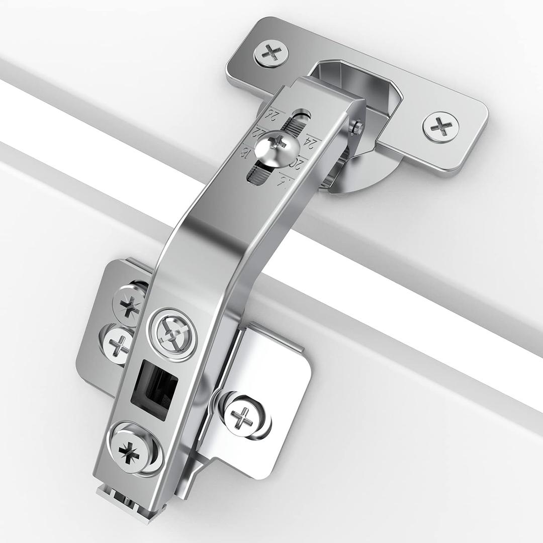 Chibery 2 Pack 135 Lazy Susan Corner Hinge, Adjustable Three-Dimensional Hinge Base,3D Adjustment Full Overlay Concealed for Kitchen Cabinet Replacement Hardware, Cupboard Folded, Folden Door