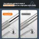 2 x Grab Bars for Shower, 2 Pack 16-Inch Anti Slip Shower Handles for Elderly, Safety Shower Grab Bar, Stainless Steel Handicap Grab Bars for Bathroom (Polished Nickel 1" Diameter)