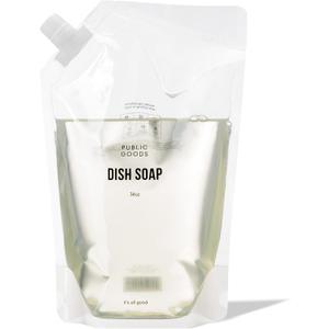 Public Goods Natural Dish Soap | Kitchen Soap | Plant-Based & Vegan Friendly | Clear Dish Detergent Liquid | Concentrated | Made in USA | Mandarin Basil | 34 Fl Oz Refill