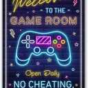 Welcome to the Game Room Sign - Cool Gaming Decor Gifts for Boys and Teens | Perfect Game Room Accessories and Decor, 12 x 8 Inch (268)