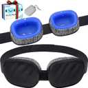 CLOZIA Eye Mask for Dry Eyes - 100% Blackout Dry Eye Mask & Moisture Goggles - Adjustable Sleeping Mask for Men & Women - Removable Cleaning Silicone, Soft & Comfortable - Great for Travel, Shift Work (Flax Grey)