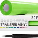 VinylRus Heat Transfer Vinyl-12 x 20ft Apple Green Iron on Vinyl Roll for Shirts, HTV Vinyl for Silhouette Cameo,Easy to Cut & Weed