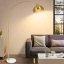 Contemporary Gold 73" Arc Floor Lamp with Hanging Dome Shade, Marble Base Adjustable Farmhouse Over the Couch Tall Stand Up Light, Industrial Task/Reading Standing Corner Lamp for Living Room Bedroom