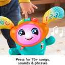 Fisher-Price Baby & Toddler Learning Toy DJ Bouncin Beats with Music Lights & Bouncing Action for Ages 9+ Months, Multilanguage Version, 7.5 x 11 x 0.1 inches
