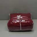 KinCam Loveseat Recliner Covers with Middle Console Slipcover, Recliner Sofa Covers 2 Seat Couch Cover Stripe Jacquard Furniture Protector Covers with Elastic Bottom for Kids, Pets (Burgundy)