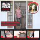 Magic Mesh Elite- More Durable Magnetic Screen Door, Reinforced Seam Mesh Curtain Keeps Bugs Out, One Panel Hook & Loop Frame, Strong & Hidden Magnets- Fits Single Doors up to 39 x 83 Inches