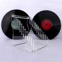Vinyl Record Holder, Vinyl Record Storage Stand, Record Display Rack for CD, Game Disc, Magazine, Display Stand Designed for Provide a Tailor-made Storage Solution for 12 Albums (Transparent 1pc)