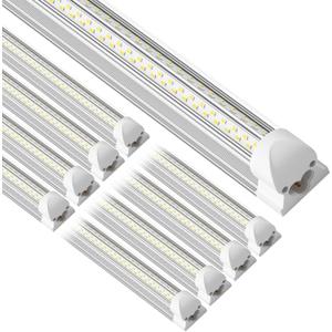 4ft led Shop Light - 45W 6750lm 5000K 4 Foot V Shape Integrated T8 led Lights,Linkable Shop Lights 48" T8 Garage Lights 8 Pack