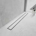 Linear Shower Drain, 28 inch Drain with Tile Insert 2-in-1 Panel, Brushed 304 Stainless Steel Shower Floor Drain, Linear Drain with Hair Strainer and Adjustable Feet