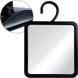 MIRRORVANA Dual Anti Fog Shower Mirror for Shaving with Hook for Hanging and Fogless Shatterproof Surface - Fill Back Chamber/Reservoir with Hot Water for Fog Free Shave (8" x 7", Black)