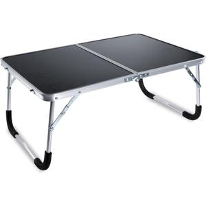 Foldable Laptop Table Lapdesk, Breakfast Bed Serving Tray, Portable Mini Picnic Desk (Black)