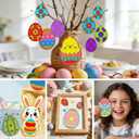 100 PCS Easter Crafts Kit for Kids DIY Foam Stickers - Bunny Eggs Baby Chicks Cutouts for Easter Bulletin Board & Classroom Decorations, Spring Party Home Wall Decor Crafts Supplies