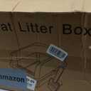 2 Pack Stainless Steel Cat Litter Box with Lid, XL Extra Large Metal Box for Big Cats, 24" L x 16" W x 12" H, Enclosed Litter Box High Sided, Non-Sticky, Include Litter Scoop (Dark Gray & Light Gray)
