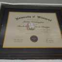 14x17 Diploma Frames 11x14 with Black Mat - Walnut Wood Finish | Shatter-Resistant Glass | for Wall Mounting | Gift for Graduations & Professional Certificate (1 Pack)