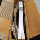 Amazon Basics Ladder Bookshelf Organizer, 5-Tier, Solid Rubberwood Frame, White Finish, 14D x 24.8W x 70.1H in