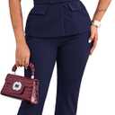 kaimimei Womens Suits 2 Piece Set Business Dressy Sleeveless Vest and Slit Pants Casual Office Work Outfits with Pockets XL