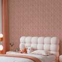 Velvet 3d wall panels for Interior wall Decor peel and stick, Soundproof Geometric Textured 3d Wall Panels for Living Room, Bedroom, TV Background Pink 17.7" x 17.7", Covers 26.15 Sq.Ft 12pcs