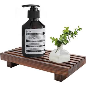 Renawe Small Kitchen Sink Soap Tray for Counter Soap Dish Dispenser Holder Wooden Risers Stand for Bathroom Decor Farmhouse Wood Pedestal Kitchen Accessories Countertop Vanity Counter Decorative Tray