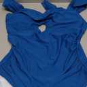 B2prity Womens Plus Size One Piece Swimsuit Tummy Control Bathing Suit Push Up Ruched Swim Suit Tie Back Cutout Swimwear (X-Large, Peacock Blue)