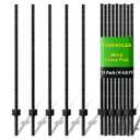 FOREHOGAR Metal Fence Post Black 4.8 Feet, Pack of 15, T Post for Wire Fence, No Dig Steel U Post Fencing for Lawn Garden Wire Mesh Fence Poles Sign Outdoor Light Duty