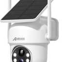 ANRAN Solar Security Cameras Wireless Outdoor,2K Cameras for Home Security with Fixed Solar Panel, 360 PTZ for Home Surveillance,2.4G WiFi, PIR Human Detection, 3MP Color Night Vision, 2-Way Talk