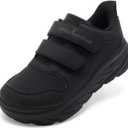 Kids Orthopedic Wide Tennis Shoes: Comfortable Boys & Girls Wide Toe Box Casual Arch Support Plantar Fasciitis Running Sneakers, Corrective Orthotic School Sport Walking Shoes for Foot Pain Relief (Little Kid 2, Black)