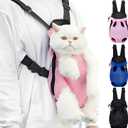 Pet Carrier Backpack, Adjustable Pet Front Carriers for  Dogs, Cats 5-18 Lbs, Legs Out, Dog Cat Carrier Backpack for Hiking,Camping,Traveling,Cycling (Pink, Medium Fit:5-10lb)