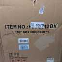 Cat Litter Box Enclosure with Cat Bed; Hidden Enclosure Litter Tray in Living Room, Bedroom, Corner; Kitten Washroom Fit Most of Litter Box; Large Pet Litter Box Pee Shield