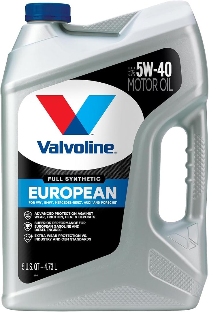 Valvoline European Vehicle Full Synthetic SAE 5W-40 Motor Oil 5 Quart (5 QT)
