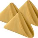 Bailarina Cloth Napkins Set of 120,17x17 inches Dinner Napkins Cloth Washable, Polyester Square Table Cloth Napkin Bulk with Hemmed Edges Ideal for Banquets, Parties and Weddings-Gold