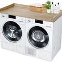 Royxen Laundry Countertop Solid Wood, Countertop for All Front-Loaded Washing Machine and Dryer, Extra Room for Laundry Room, White Oak (54"L x 27.5"W x 2.5"H, White Oak)