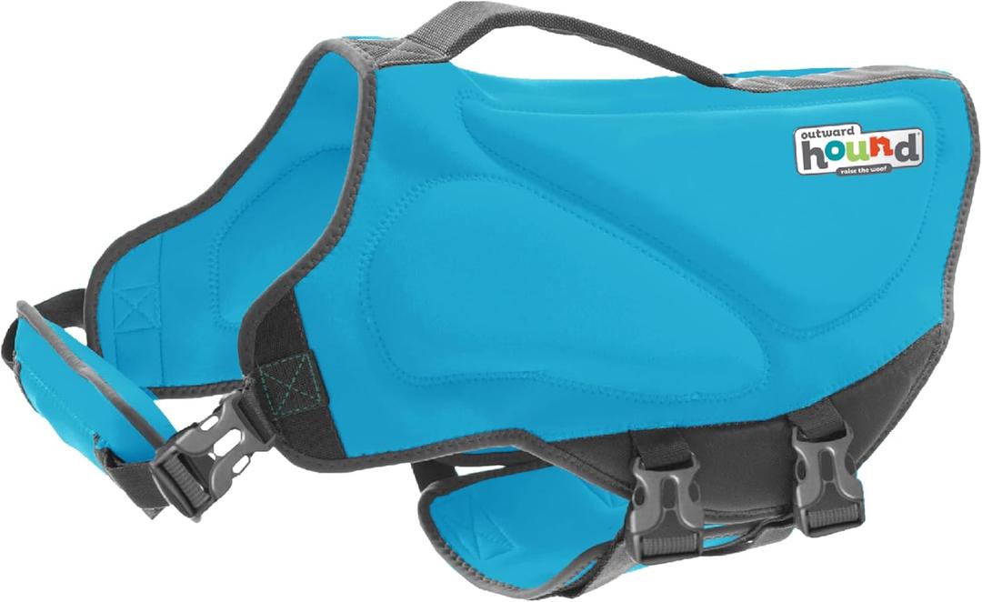 Outward Hound Dawson Swim Dog Life Jacket, High-Performance Neoprene Dog Life Vest for Swimming, Boating, and Water Safety, Small, Blue (Small (Chest Girth: 16"-20"))