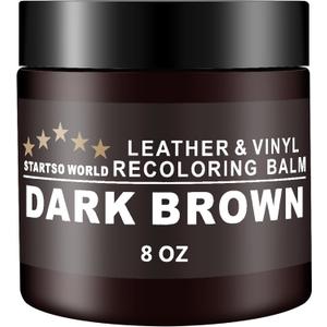 STARTSO WORLD Leather Recoloring Balm, Dark Brown Leather Repair Kit for Furniture, Leather Dye, Leather Color Restorer for Couches, Leather Couch Paint | Repair, Restore Faded & Scratched Leather (Leather Recoloring Balm, Dark Brown)