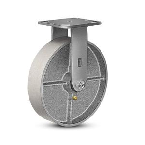 8"x2" Industrial Casters- Heavy Duty Casters,Cast Iron Wheel,Steel Casters Capacity up to 1500 Lb. Use for Platform Truck, U-Boat Cart,Workbenches(1 Rigid)